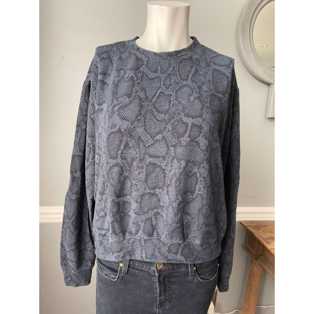 Sundry Python Crop Blouson Sweatshirt - Size 1 S - image 2